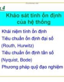 Bài giảng Điều khiển tự động - Chương 4: Khảo sát tính ổn định của hệ thống