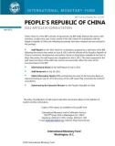 PEOPLE'S REPUBLIC OF CHINA: 2012 ARTICLE IV CONSULTATION