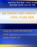 Bài giảng Hệ thống viễn thông với công nghệ mới - Đinh Thị Thái Mai