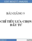 Phân tích lợi ích chi phí - Chương 9