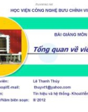 Bài giảng Tổng quan về viễn thông - Lê Thanh Thủy