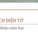 Bài giảng Mạch điện tử: Chương 0 - ĐH Bách khoa TP. HCM