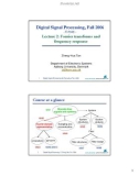 Lecture Digital signal processing: Lecture 2 - Zheng-Hua Tan