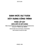 Phần Lắp đặt - Định mức dự toán xây dựng công trình