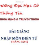 Bài giảng Nhập môn điện tử - Chương 2: Mạch chức năng trong kỹ thuật viễn thông