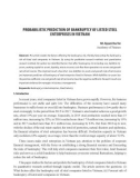 Probabilistic prediction of bankruptcy of listed steel enterprises in Vietnam