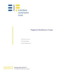 Progress for Microfinance in Europe