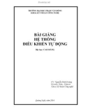 Bài giảng Hệ thống điều khiển tự động - ĐH Phạm Văn Đồng