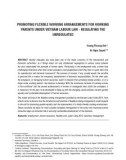 Promoting flexible working arrangements for working parents under Vietnam labour law - Regulating the unregulated