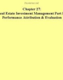 Real Estate Investment Management Part II: Performance Attribution & Evaluation