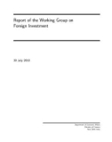 Report of the Working Group on Foreign Investment