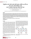 Nghiên cứu tính toán thời gian chiếu xạ tối ưu cho sản xuất iodine-125 tại Lò phản ứng hạt nhân Đà Lạt