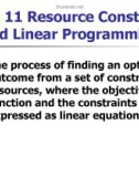 Resource Constraints and Linear Programming