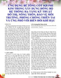 Ứng dụng bê tông cốt sợi phi kim trong xây dựng đồng bộ hệ thống hạ tầng kỹ thuật đô thị, nông thôn, bảo vệ môi trường, phòng chống thiên tai và ứng phó với biến đổi khí hậu