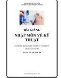 Bài giảng Nhập môn về kỹ thuật: Phần 1 - ĐH Phạm Văn Đồng