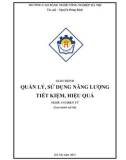 Giáo trình Quản lý, sử dụng năng lượng tiết kiệm, hiệu quả - Nghề: Cơ điện tử - CĐ Nghề Công Nghiệp Hà Nội