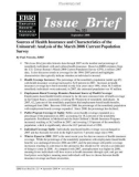 Sources of Health Insurance and Characteristics of the Uninsured: Analysis of the March 2008 Current Population Survey