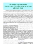 Các phản ứng hạt nhân trong phân tích kích hoạt neutron lò phản ứng