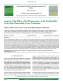 Analysis of the effects of cell temperature on the predictability of the solar photovoltaic power production