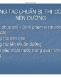 Bài giảng Công tác chuẩn bị thi công nền đường