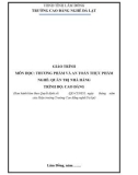 Giáo trình môn học: Thương phẩm và an toàn thực phẩm (Ngành/nghề: Quản trị nhà hàng) - Trường CĐN Đà Lạt