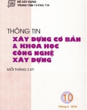 Thông tin Xây dựng cơ bản và khoa học công nghệ xây dựng – Số 10/2019