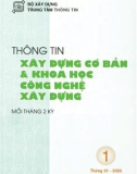 Thông tin Xây dựng cơ bản và khoa học công nghệ xây dựng – Số 1/2020