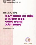 Thông tin Xây dựng cơ bản và khoa học công nghệ xây dựng – Số 15/2019