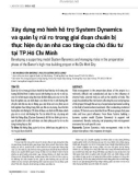 Xây dựng mô hình hỗ trợ System Dynamics và quản lý rủi ro trong giai đoạn chuẩn bị thực hiện dự án nhà cao tầng của chủ đầu tư tại TP.Hồ Chí Minh