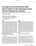 Khả năng cải tạo đất than bùn hóa abQ2 3 phân bố tại khu vực Kiên Giang bằng xi măng kết hợp với phụ gia thủy tinh lỏng