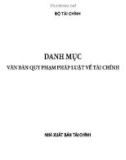 Tài chính và danh mục văn bản quy phạm pháp luật: Phần 1