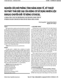 Nghiên cứu mô phỏng tính năng kinh tế, kỹ thuật và phát thải độc hại của động cơ sử dụng nhiên liệu biogas chuyển đổi từ động cơ diesel