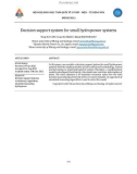 Decision support system for small hydropower systems