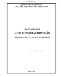 Tập bài giảng Kinh doanh bất động sản - PGS.TS. Nguyễn Thế Phán