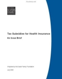 Tax Subsidies for Health Insurance An Issue Brief