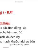 Bài giảng Mạch điện tử: Chương 1 - Nguyễn Phước Bảo Duy