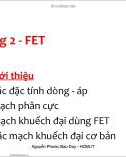 Bài giảng Mạch điện tử: Chương 2 - Nguyễn Phước Bảo Duy