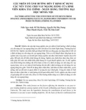 Các nhân tố ảnh hưởng đến ý định sử dụng các nền tảng cho vay ngang hàng của sinh viên khoa Tài chính - ngân hàng, trường Đại học Mở Hà Nội