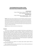 The determination of optimal capital structure for an enterprise in Vietnam