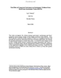 The Effect of Corporate Governance on Investment: Evidence from Real Estate Investment Trusts (REITs)