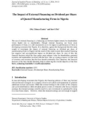 The impact of external financing on dividend per share of quoted manufacturing firms in Nigeria