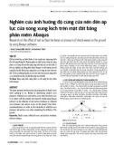 Nghiên cứu ảnh hưởng độ cứng của nền đến áp lực của sóng xung kích trên mặt đất bằng phần mềm Abaqus