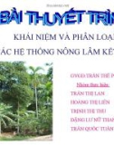 Khái niệm và phân loại các hệ thống nông lâm kết hợp