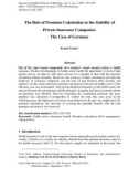 The role of premium calculation in the stability of private insurance companies: The case of Germany