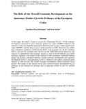 The role of the overall economic development on the insurance market growth – Evidence of the European union