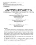 The single index model – an exoteric choice of investors in imbroglio – an empirical study of banking sector in India