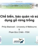 Báo cáo nghiên cứu nông nghiệp Chế biến, bảo quản và sử dụng gỗ rừng trồng 