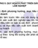 Bài giảng phần 2: Nội dung quy hoạch lâm nghiệp - Chương 5. Quy hoạch phát triển sản xuất lâm nghiệp - ThS. Vi Việt Đức