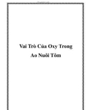 Vai Trò Của Oxy Trong Ao Nuôi Tôm