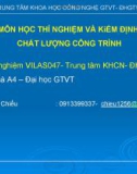 Bài giảng Thí nghiệm và kiểm định chất lượng công trình: Bài 1 - Lương Xuân Chiểu